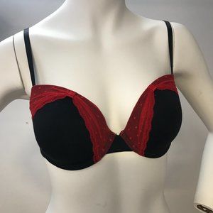 La Senza black red lace bra 34D lightly lined